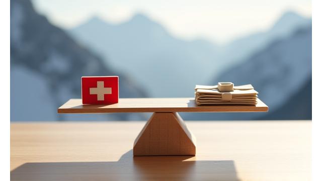 Stilisierte Waage, die Schweizer Recht und Fairness symbolisiert