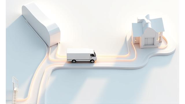 Schematische Darstellung eines effizienten Liefer- und Installationsprozesses