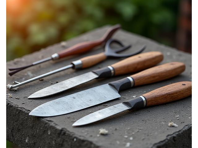 Traditionelle argentinische Asado-Grillwerkzeuge, darunter ein großer Spieß