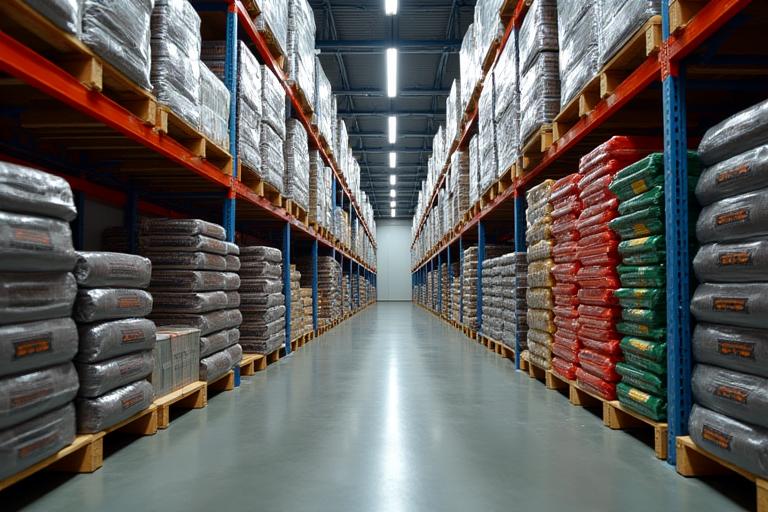 Richtig gelagerte Grillkohle in einem trockenen Lagerraum