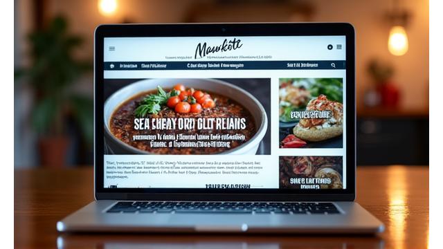 Ein geöffneter Laptop mit einem Newsletter zum Thema Grilltrends