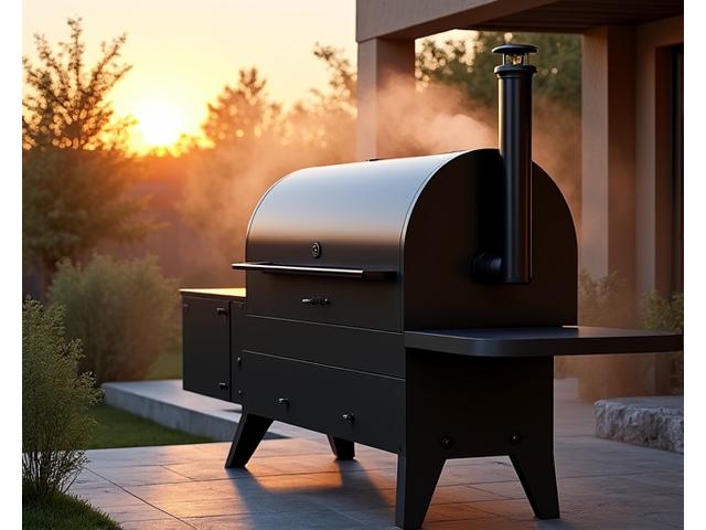 Massgefertigter Smoker in einem modernen Gartendesign