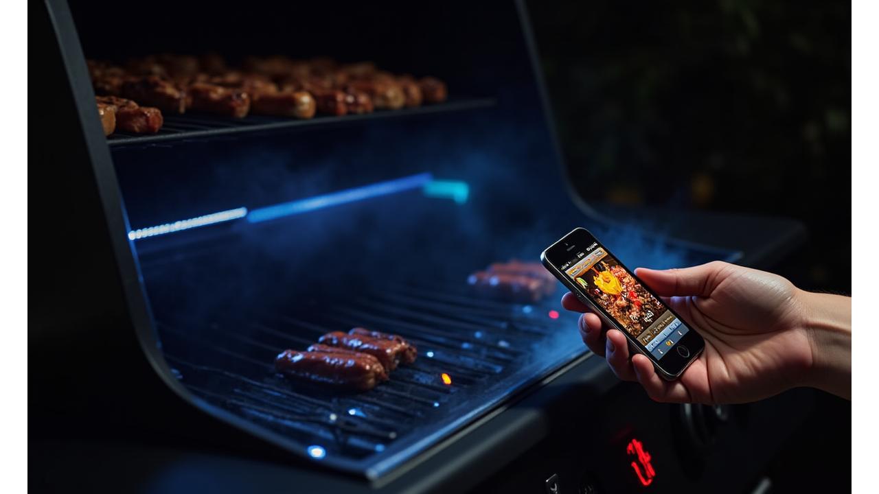 Smart Grill mit digitalem Display und Smartphone-App Verbindung