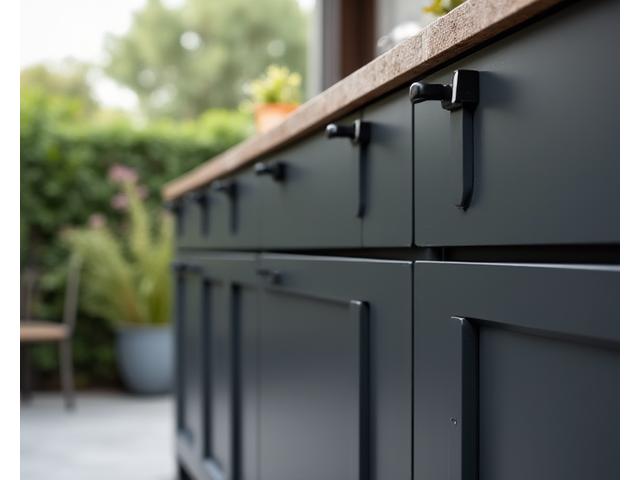 Wetterfeste Outdoor-Küchenschränke mit UV-beständiger Oberfläche und wasserdichtem Verschluss.