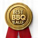 Goldenes Emblem 'Beste BBQ-Händler der Schweiz' mit den Jahreszahlen 2019, 2021, 2023.