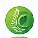 Ein grünes Zertifizierungssiegel für Nachhaltigkeit, umweltfreundliches Wirtschaften darstellend.